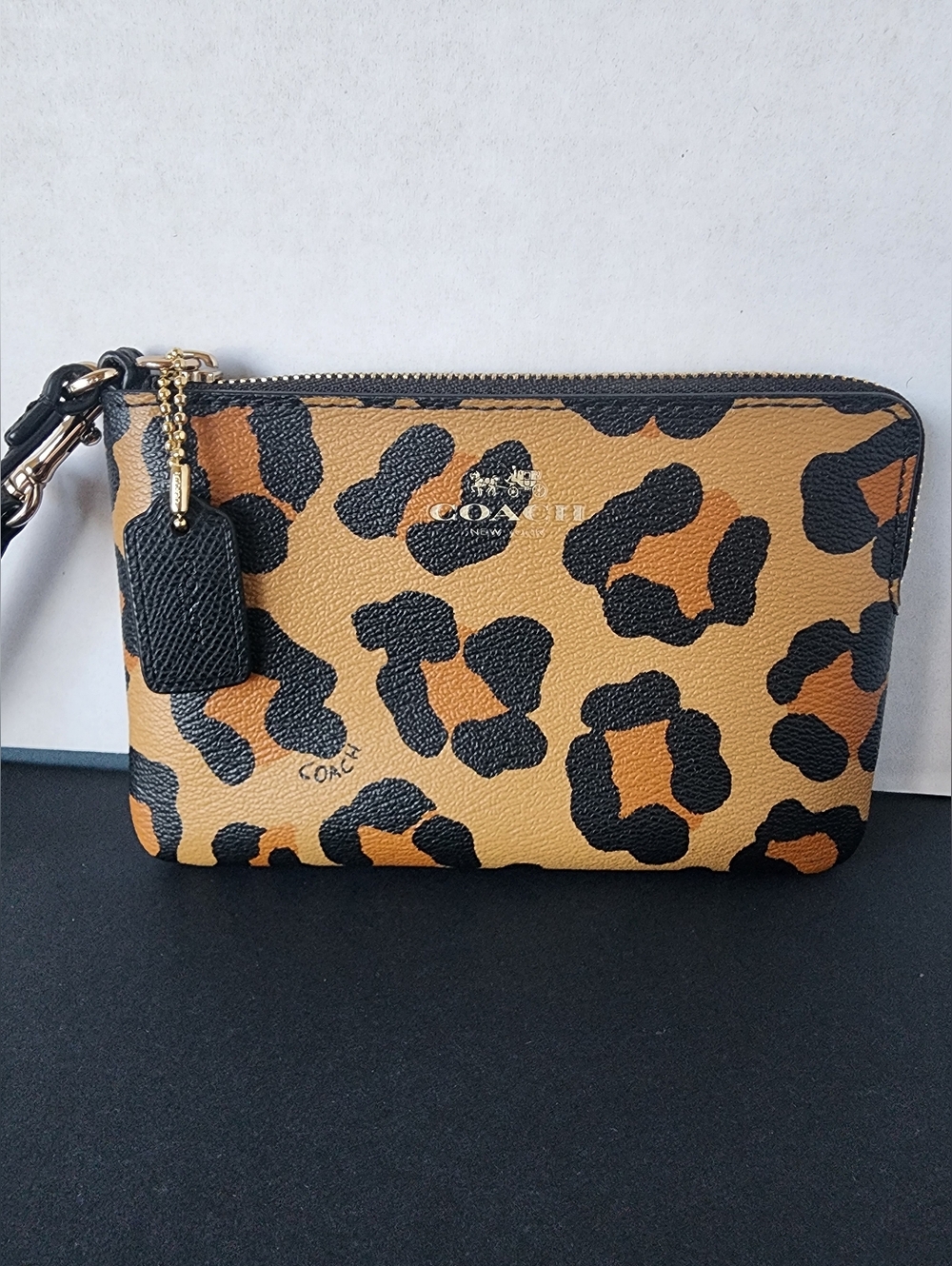 Coach Leopard Print Wristlet, EUC, 2015